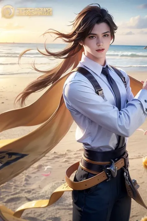 (RAW photo:1.2), (photorealistic:1.4),(masterpiece:1.3),(best quality:1.4),ultra high res,HDR,8k, (extreme detailed illustration), 1 boy, detailed handsome face, young boy, long curl hair,smile,solo, look at viewer,clear background, on the beach, depth of field, natural lighting,<lora:seeThroughSilhouette_v10>,(see-through silhouette),ulzzang-6500-v1.1:0.7 <lora:HoK-100-128dim-64NA-512x:1>