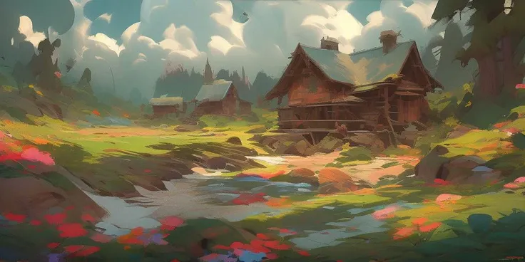 (NIJIFTB),
Masterpiece,
landscape, (fisheye lens:0.25), cabin