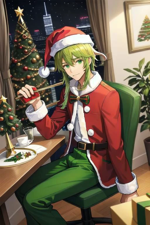 official art, masterpiece, XmasTheme, CyborgSanta