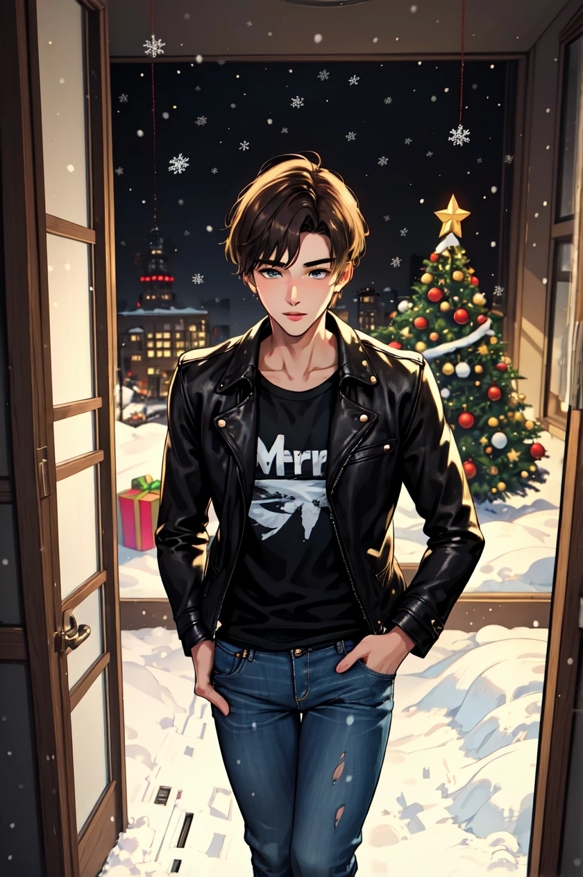 1boy, male focus, solo, BadBoyVibes-GenderFree XmasTheme