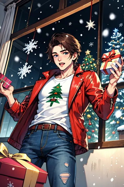 1boy, male focus, solo,   BadBoyVibes-GenderFree  XmasTheme