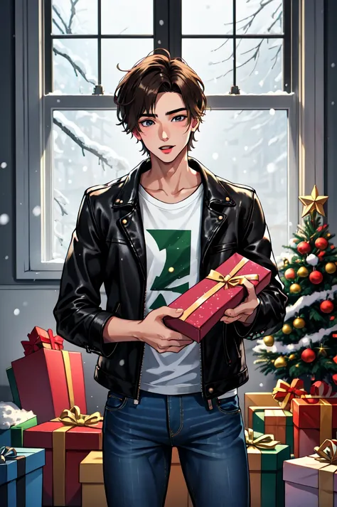 1boy, male focus, solo,   BadBoyVibes-GenderFree  XmasTheme