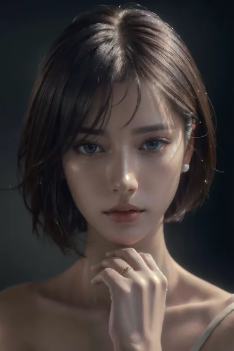 (8k, RAW photo, best quality, masterpiece:1.2),(realistic, photo-realistic:1.37), 1girl, solo,prefect anatomy,textured skin,iris-ringed eyes, (gradient hair, short hair), chiaroscuro, sparkle, chromatic aberration abuse, super detail, retina, textured skin,