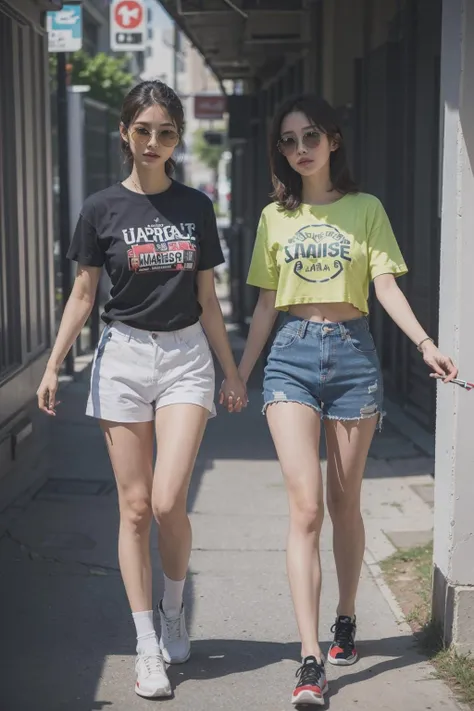 (((masterpiece))),(((best quality))),((ultra-detailed)),t-shirt,sunglasses,handshake,
