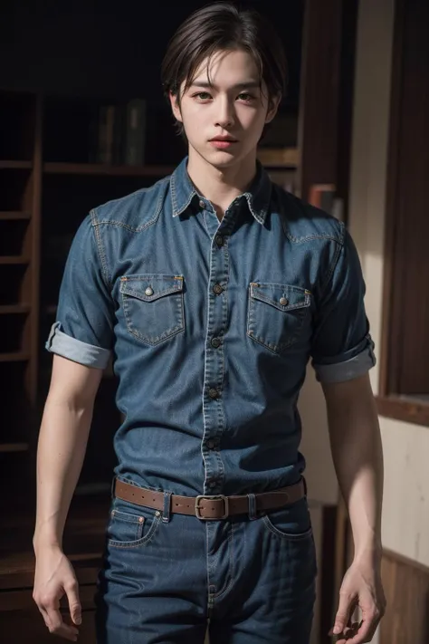 (8k, RAW photo, best quality, masterpiece:1.2),(realistic, photo-realistic:1.37),1boy,short hair,cowboy shot,