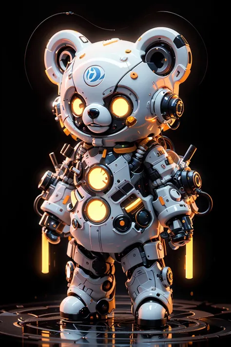 BJ_Monster,solo,bear,looking_at_viewer,standing,full_body,yellow_eyes,no_humans,glowing,robot,1other,reflection,science_fiction,straight-on,
cinematic lighting,strong contrast,high level of detail,Best quality,masterpiece,White background,<lora:Oil_sucking_monster(4500):0.7>,<lora:disney:0.3>,