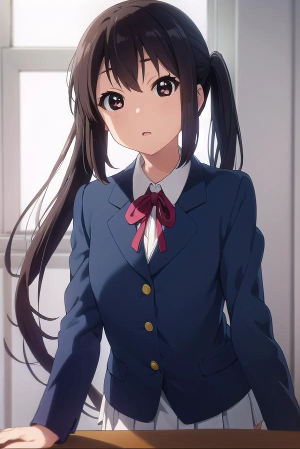 azusanakano, <lora:azusa nakano s2-lora-nochekaiser:1>,
azusa nakano, black hair, (brown eyes:1.5), long hair, twintails,
BREAK sakuragaoka high school uniform, school uniform, uniform, blazer, shirt, white shirt, collared shirt, skirt, pleated skirt,
BREAK indoors, classroom,
BREAK looking at viewer, (cowboy shot:1.5),
BREAK <lyco:GoodHands-beta2:1>, (masterpiece:1.2), best quality, high resolution, unity 8k wallpaper, (illustration:0.8), (beautiful detailed eyes:1.6), extremely detailed face, perfect lighting, extremely detailed CG, (perfect hands, perfect anatomy),
