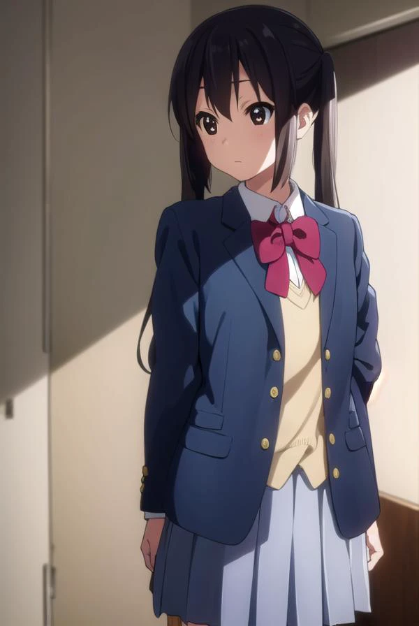 azusanakano, <lora:azusa nakano s2-lora-nochekaiser:1>,
azusa nakano, black hair, (brown eyes:1.5), long hair, twintails,
BREAK sakuragaoka high school uniform, school uniform, uniform, blazer, shirt, white shirt, collared shirt, skirt, pleated skirt,
BREAK indoors, classroom,
BREAK looking at viewer, (cowboy shot:1.5),
BREAK <lyco:GoodHands-beta2:1>, (masterpiece:1.2), best quality, high resolution, unity 8k wallpaper, (illustration:0.8), (beautiful detailed eyes:1.6), extremely detailed face, perfect lighting, extremely detailed CG, (perfect hands, perfect anatomy),