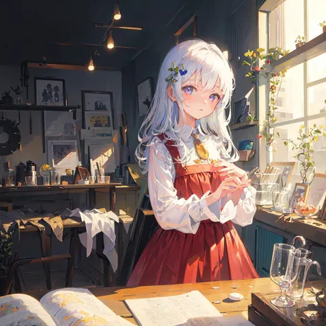 (masterpiece,best quality:1.4),ultra-detailed,illustration,
(solo,1girl,li:1.2),
indoor,glass,