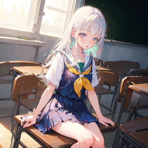 (masterpiece,best quality:1.4),ultra-detailed,illustration,
(solo,1girl,li:1.2),
Classrooms, school uniforms,