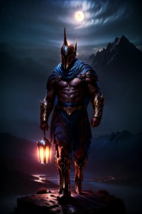 Highly detailed, High Quality, Masterpiece, beautiful,<lora:Pantheon-07:1.0>, pant, 1boy, solo, full body, mountain, sky, face, portrait, night, <lora:more_details:1>,