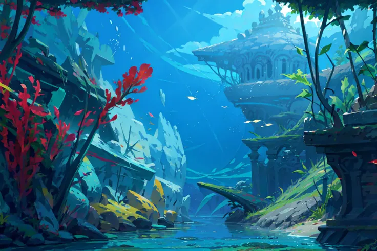 2D ConceptualDesign,Atlantis,underwater,sea<lora:Stylized Concept design CG:0.8>