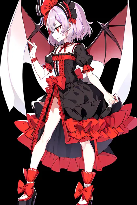 solo, solo focus, remilia scarlet, casual,
fgo sprite, full body, standing, black background, simple background, looking afar,
<lora:fgo_sprite_lora:1>
