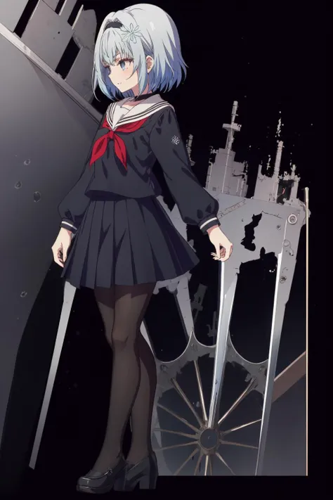 beautiful,masterpiece,best quality,absurdres,perfect lighting,bloom,cinematic lighting,OverallDetail,<lora:add_detail:0.4>,
<lora:fgo_sprite_lora:1>,solo,solo focus,1girl,ufotable screen cap,fgo sprite,full body,standing,black background,simple background,looking afar,
<lora:Ryuuou no Oshigoto!_sora ginko:0.8>, sora ginko,black school uniform,pantyhose,small breast,