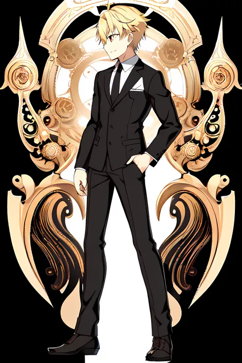 solo, solo focus, 1boy, blonde hair, red eyes, business suit,
fgo sprite, full body, standing, black background, simple background, looking afar,
<lora:fgo_sprite_lora:1>