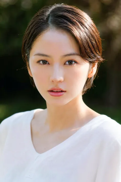 (masterpiece, best quality, beautiful quality, photorealistic, detailed lighting, extremely detailed skin, extremely detailed hair, shadows, 8k, a picture of a mature woman, short hair, black hair, forehead, upper body, 1girl, fcPortrait:1.2), <lora:add_detail:1>, <lora:Masami NagasawaV4:0.8:OUTALL>, (age up 15 years:1.5)