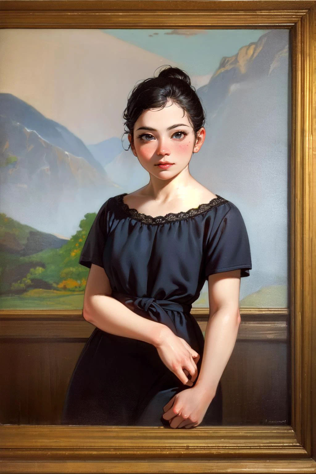 1girl, oil painting,