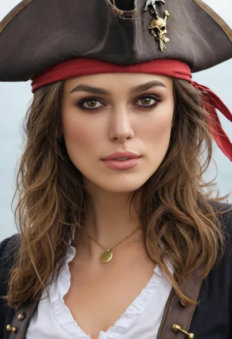 ultra detailed beautiful portrait painting of (ohwx woman) dressed as a pirate, tricorn hat and long hair, cleavage, by artgerm and wlop, hyperdetailed photorealism face, nautical background, octane render, unreal engine 5, highly rendered, extreme detail, intricate, masterpiece, smooth, sharp focus, illustration, beeple, cinematic lighting
<lora:keira_lora_sdxl_v1:0.9>
