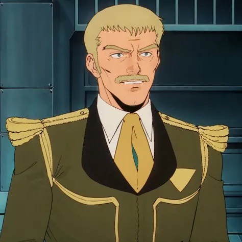 masterpiece,high quality,
<lora:dukerandrenda001:0.7>,
dukeriq,1man,
blonde hair,mustache,beard,facial hair,
necktie,military uniform,epaulettes,
