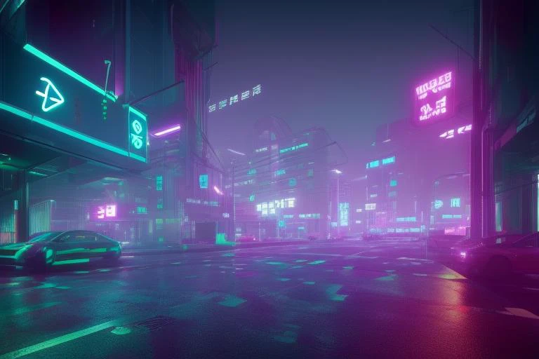 Neon foggy futuristic Auckland city octane render wvebg1