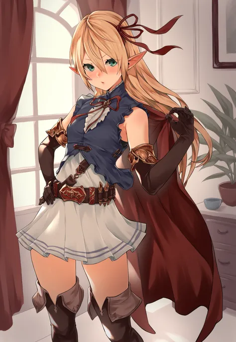 (GBFCHARLOTTA,Chibi,sketch,NSFW:1.2),blank eye,armor, diadems, Dress, gauntlets,Open legs,white  panties, Juice stain