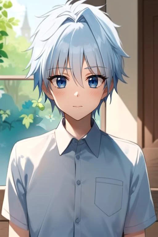 (best quality:1.1), (masterpiece:1.4), , looking at viewer, , depth of field, (watercolor illustration, soft pastel colors:1.1), , 1boy, solo, male focus, <lora:fuyuhiko_nishino:0.9>, fuyuhiko_nishino, blue hair, blue eyes, short hair, , ,
