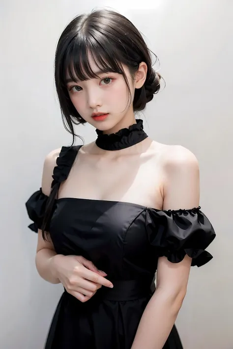 (highest quality, masterpiece, Photorealistic, Ultra-detailed, Ultra-high resolution, born:1.3), (1 Girl, cute, Japanese), white skin, (beautiful girl, slender girl: 1.3), (19 years old: 1.3), ((black, coarse mesh body Suit Left and right chest only open, long sleeves: 1.3)),((black, coarse mesh body Suit Left and right chest only open, long sleeves: 1.3)),Japanese、Short Hair、Black leather collar、(((Very large breasts)))、Heavy chest、J Cup、Amazing big 、Hands are not reflected、my eyes are moist、Smiling at the audience、garden、Outdoor、table、Breakfast on the table、milk、sitting in front、(((Eating in front of you)))、Outside scenery in the background、Maid、(((Maid outfit with only the chest exposed)))、bangs,Watching the audience、(((Exposed breasts))) ,(((Nipples exposed))),(((Exposed breasts))) ,(((Nipples exposed))),Both breasts are visible、