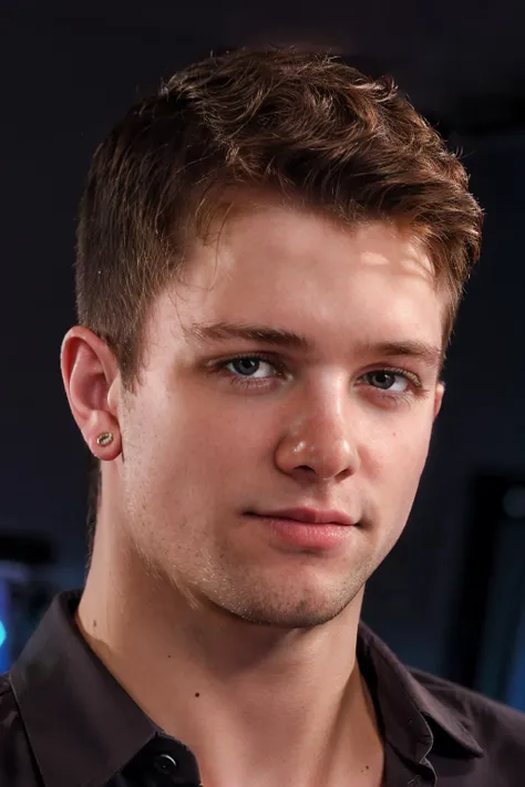 professional closeup face portrait photo of SebastianKross <lora:SebastianKross:0.75>, seductive smirk, simple background, blurred background, city, wearing a button-up shirt  epiCPhoto, nighttime, light bokeh