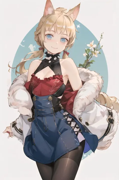 masterpiece, best quality,
solo,
cowboy shot,
facing viewer,
soft smile, light smile,
1girl, blue eyes, long blonde hair, french braid, bangs, medium breasts,
hair ribbon, frilled choker, criss-cross halter, sleeveless dress, high-waist skirt, backless dress, waist bow, detached sleeves, frilled sleeves, wide sleeves, pantyhose, patterned legwear, mary janes,
trap, <lora:jairou:1>