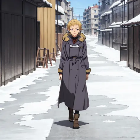 masterpiece,highres,high quality,extremely detailed,solo,
<lora:GretheWenzel001:0.7>,smile,
GretheWenzel,1woman,
blonde hair,purple eyes,
city,walking,winter_clothes,with fur,gown,