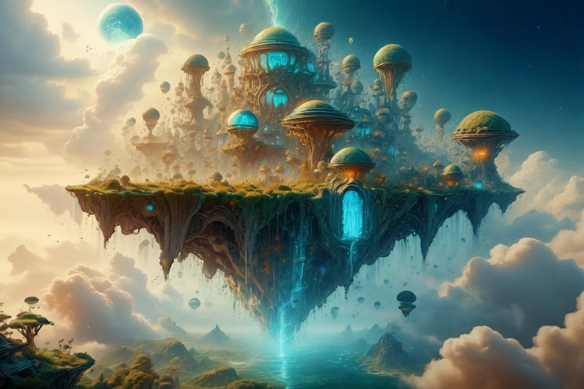 ethereal fantasy concept art of breathtaking hyperrealistic painting, volumetric lighting, 8k, epic composition, cinematic lighting, masterpiece, hdr, wondrous floating city, <lora:20231226-1703571263470:1> aircity <lora:WC-girl-bubbles-water-style-darquelilly-v1:0.6> gbwstyle <lora:ExoBioTech-20:0.6> exobiotech, bio, scifi, masterpiece, award-winning, professional, highly detailed, magnificent, celestial, ethereal, painterly, epic, majestic, magical, fantasy art, cover art, dreamy