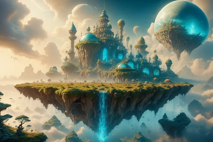 ethereal fantasy concept art of breathtaking hyperrealistic painting, volumetric lighting, 8k, epic composition, cinematic lighting, masterpiece, hdr, wondrous floating city, <lora:20231226-1703571263470:1> aircity <lora:WC-girl-bubbles-water-style-darquelilly-v1:0.6> gbwstyle <lora:ExoBioTech-20:0.6> exobiotech, bio, scifi, masterpiece, award-winning, professional, highly detailed, magnificent, celestial, ethereal, painterly, epic, majestic, magical, fantasy art, cover art, dreamy