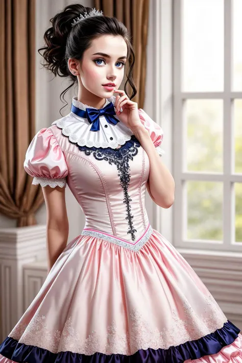 ((Masterpiece, best quality)), 
ballgown,edgPreppy,edgPreppy, a woman in a ([set of edgPreppy clothes,blazer|ballgown,ribbons,frills]::0.5) posing for a picture ,wearing edgPreppy with ballgown,
 <lora:edgPreppyGown:1>