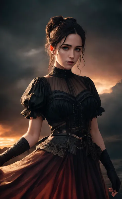 (darkness:1.1), clouds, deep shadow, darkness,  award winning photo, extremely detailed, amazing, fine detail, absurdres,

([Cobie Smulders|Jennifer Aniston|Emilia Clarke]:0.8),
highly detailed woman, extremely detailed eyes and face, piercing green eyes, detailed clothes, skinny, shinny glossy skin, subsurface scattering,
(gothic:0.8), double bun, bangs, frills, skirt,red hair,  by lee jeffries
[(colorful explosion psychedelic paint colors:1.21)::0.15],

nikon d850 film stock photograph 4 kodak portra 400 camera f1.6 lens rich colors hyper realistic lifelike texture dramatic lighting unrealengine trending on artstation cinestill 800 tungsten, Style-Neeko