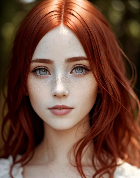Masterpiece, absurdres,award winning photo, extremely detailed, amazing, fine detail, extremely detailed eyes and face, by lee jeffries nikon d850 film stock photograph 4 kodak portra 400 camera f1.6 lens rich colors hyper realistic lifelike texture dramatic lighting unrealengine trending on artstation cinestill 800 tungsten, <lora:hld:0.75>,beautiful hld_woman with red hair, a woman in a dress posing for a picture , perfect hld_face, perfect hld_body, freckles