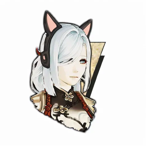 ffxiv battle talk portrait,simple background, white background, portrait,
shenhe \(genshin impact\),
cat ear headphones, <lora:kohaku_delta_style_npc对è¯å¾å:1>,