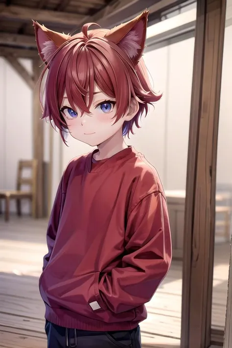 <lora:aki_sd_v10:0.5>,1boy, aki, crimson hair, animal ears, masterpiece, ultra detail