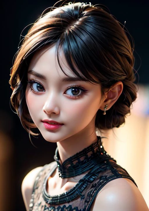 (close up), bokeh, black hair, simple dress, tztwtzuyu, more_details, (8k, best quality, masterpiece:1.2),(intricate details:1.4),(photorealistic:1.4),octane render, complex 3d render ultra detailed, studio soft light, rim light, vibrant details, ultra detailed, realistic skin texture, detailed face, extremely detailed CG unity 8k wallpaper, makeup,(detailed random background:1.2), (full body) petite
<lora:tzuyuv2:0.7>
<lora:more_details:0.68>