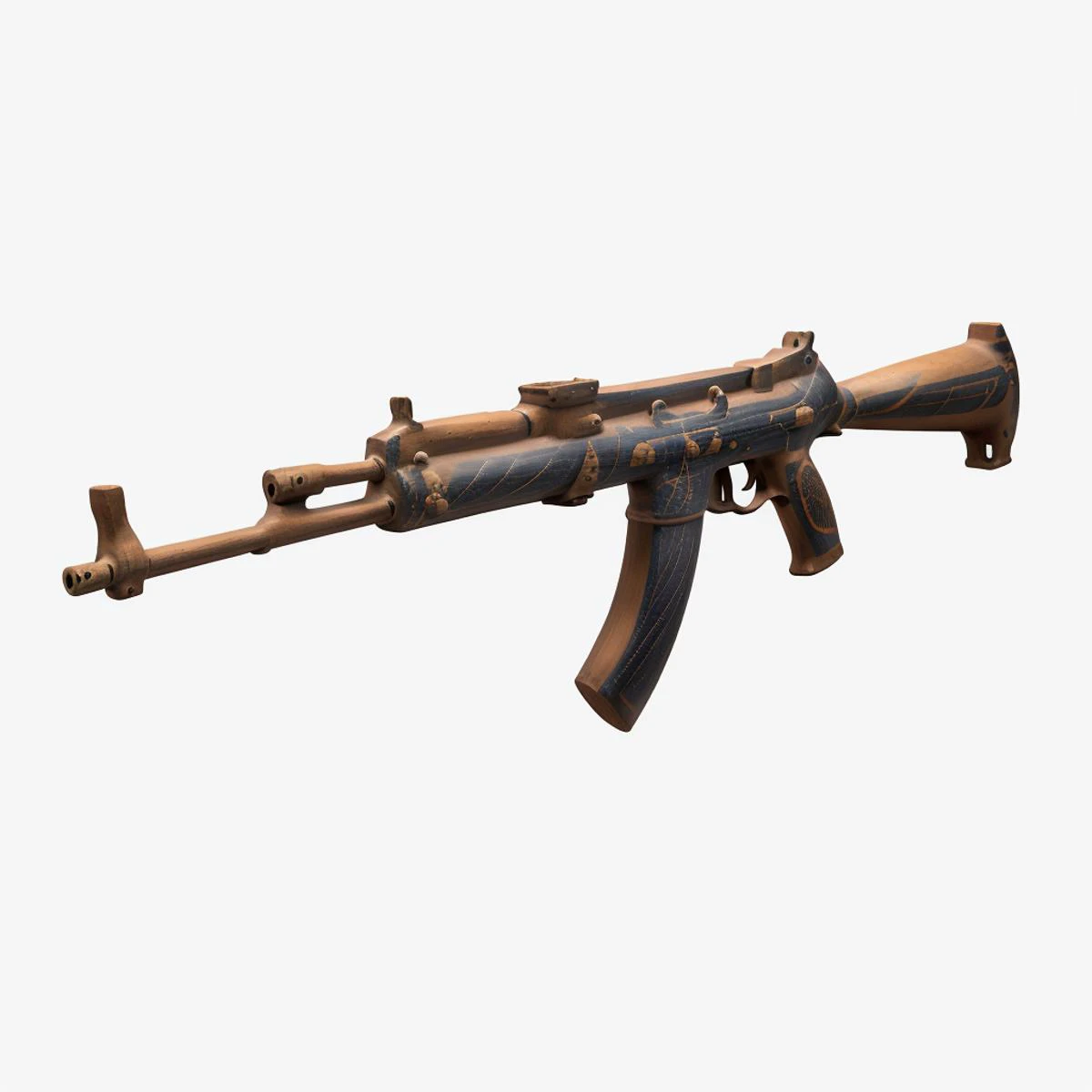 a gun, <lora:paintedpotterycd-000008:0.8>, paintedpotterycd, no humans, high quality, masterpiece, realistic, photorealistic, long-focus