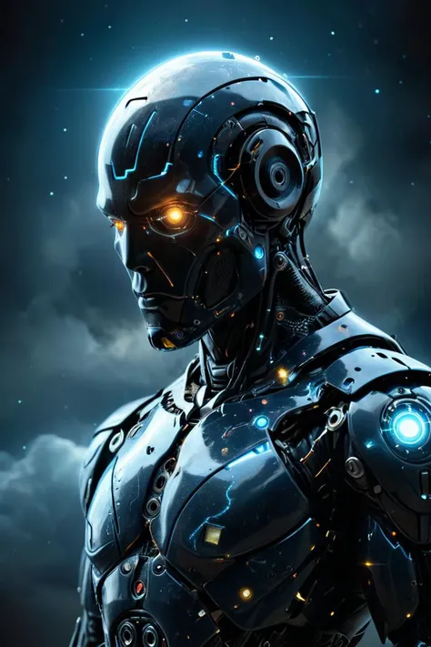 photorealistic, detailed digital illustration of a <lora:CyberPunkAIp:0.7> cyberpunkai cyborg, <lora:Faceless_Cyborgs:0.7> noface, cyborg, at a Celestial portal connecting alternate dimensions <lora:xl_more_art-full_v1:0.4>, glowwave
