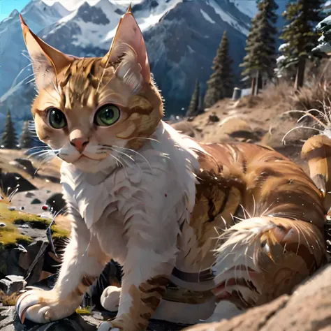 <lora:twcat:0.8>, TWcat, mountain climbing || masterpiece, perfect quality, sharp focus, shallow depth of field, 8k