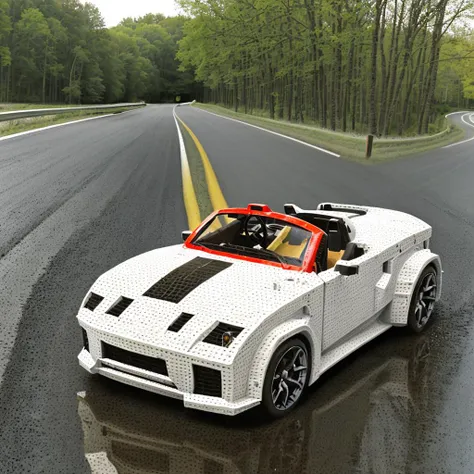 <lora:MENGERSPONGE:0.5> Menger Sponge , (sports car on a country road:1.5)
