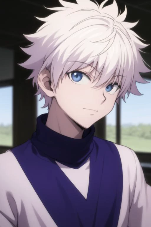 masterpiece, best quality, high quality, 1boy, solo, male focus, looking at viewer, upper body, <lora:killua_zoldyck:0.70>, killua_zoldyck