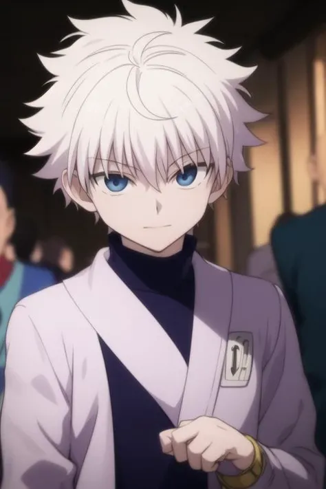 masterpiece, best quality, high quality, 1boy, solo, male focus, looking at viewer, upper body, <lora:killua_zoldyck:0.70>, killua_zoldyck
