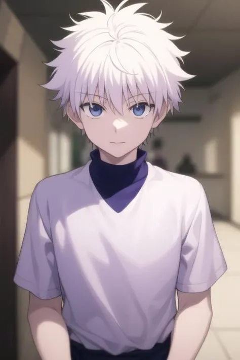 masterpiece, best quality, high quality, 1boy, solo, male focus, looking at viewer, upper body, <lora:killua_zoldyck:0.70>, killua_zoldyck