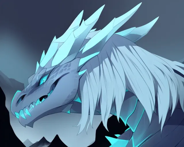 <lora:AurothDOTA:0.8> AurothDOTA wyvern as a fantasy creature, light blue mane, dragon_wings, blue eyes, glowing, sharp teeth, snowy mountain, detailed, high budget, clean lines