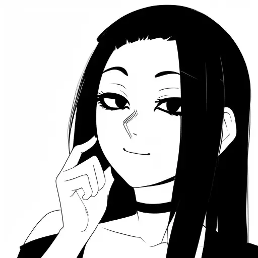 black hair, nila, hair over one eye, drawn by telepurte, <lora:telepurte:1>, simple background, white background,