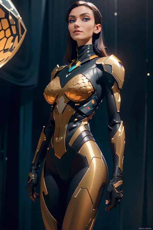 (masterpiece, best quality, highly detailed, dynamic angle, low angle, 8k)
a scifi female in black armor with glowing honeycomb shapes
standing, looking up
beautiful, supermodel, tall, fit_body, ab crack, small_boobs, teardrop_boobs),
detailed eyes, intricate facial details,
depth of field,rim lighting, spotlight, dramatic lighting,
<lora:HoneyTech:.4> honeytech, scifi
<lora:epi_noiseoffset2:1.2>
<lora:weight_slider_v2:-2>
<lora:add_detail:.4>