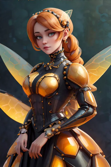 <lora:honeytech:0.8>, honeytech, honey, woman wearing victorian gown, <clip:skip:2>, masterpiece, 8k, high resolution, shallow depth of field, sharp focus