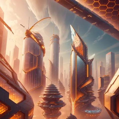 <lora:HoneyTech-20:0.8>,honeytech, honey,scifi,
city, buildings with windows ,